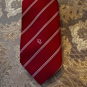 Vintage 1960’s Dior Classic Red and White Striped Tie